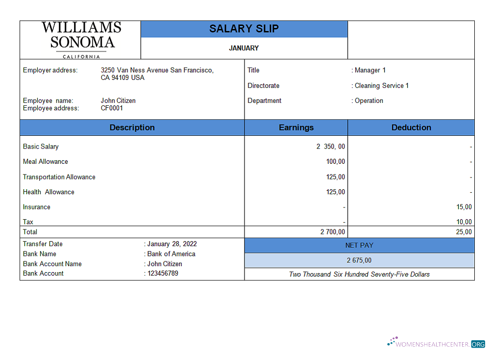 Download USA retail company employee sheet template in Word and PDF format, version 2 Photoshop template